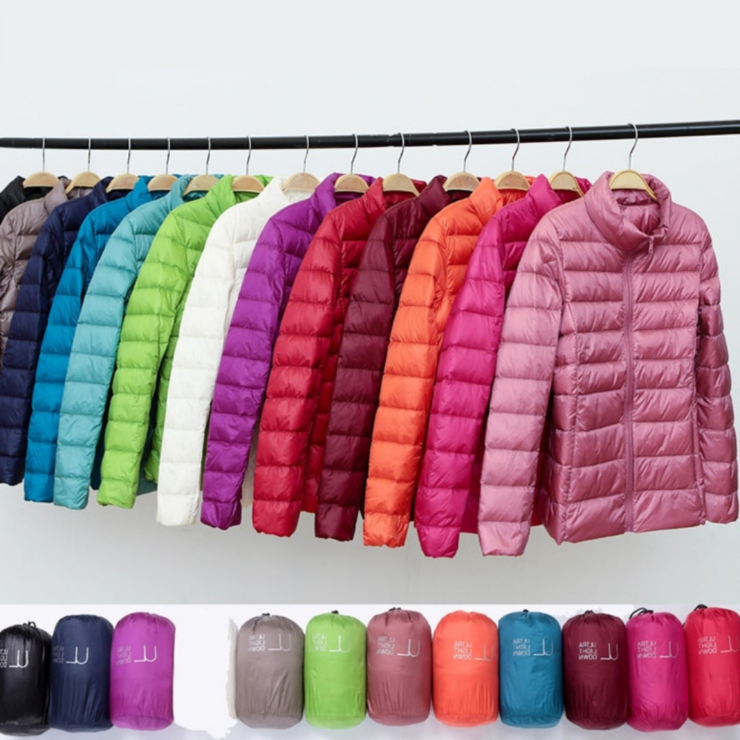 Rhoselle™ - Ultralight Down Jacket with Sophisticated Pleats