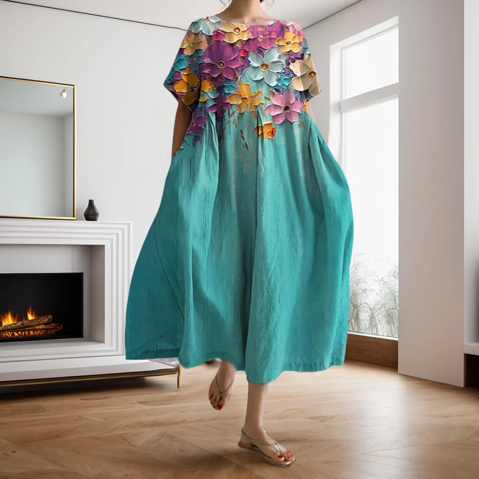Dahlia™ - V-hals bloemenjurk