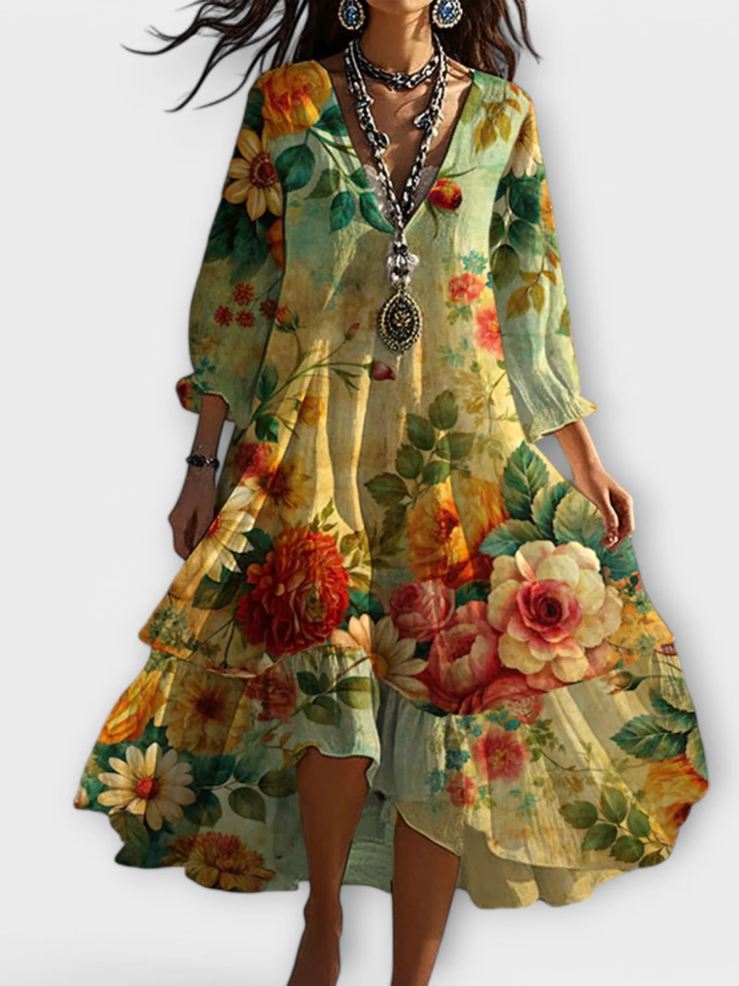 Ravina - Elegant and Light Vintage Floral Dress