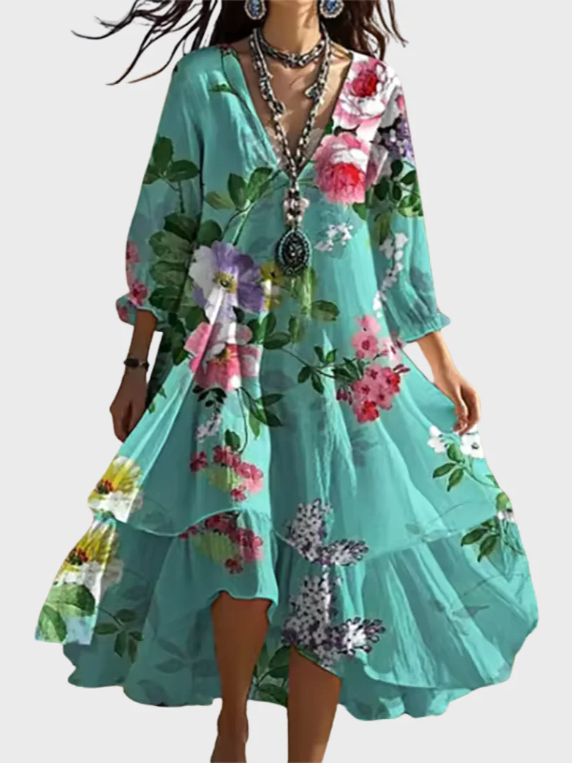 Ravina - Elegant and Light Vintage Floral Dress