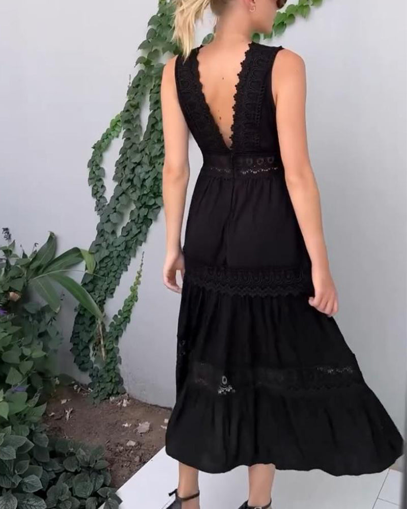 Mirna™ - V-neck lace tank dress