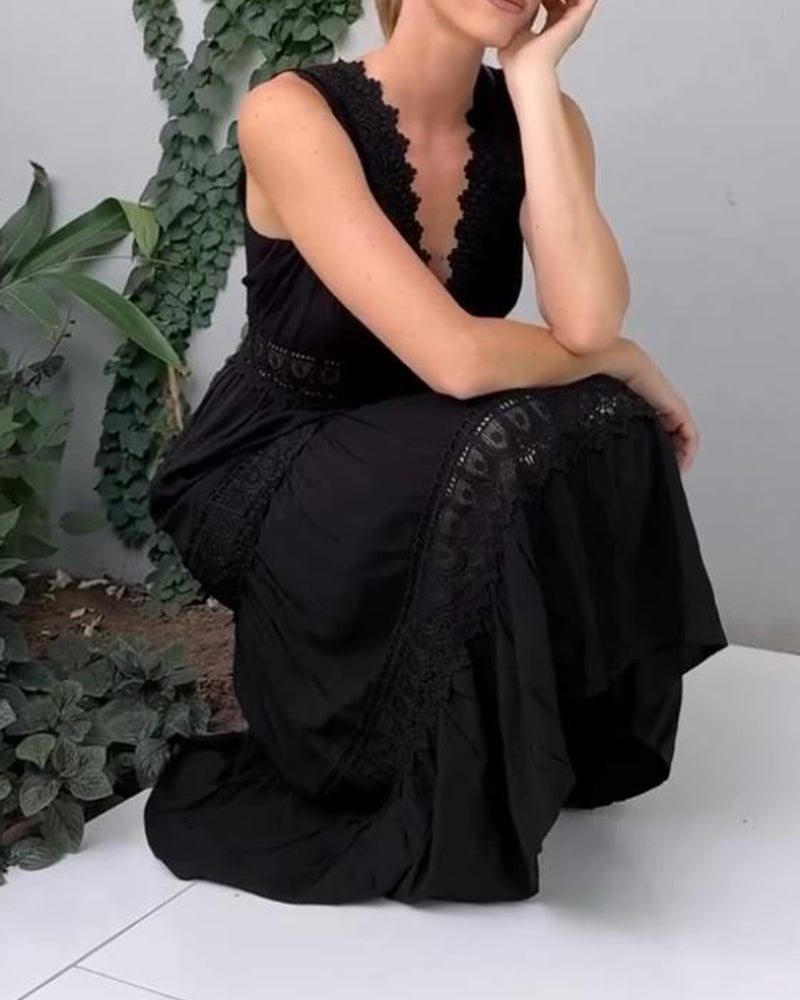 Mirna™ - V-neck lace tank dress