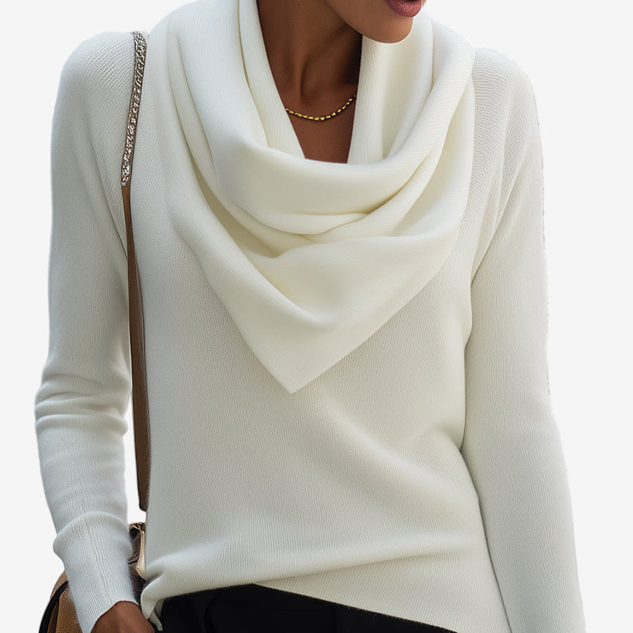 Kaliravine - Elegant Draped Neck Jumper