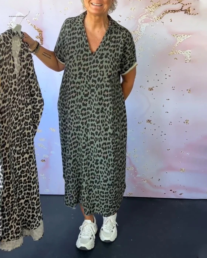 Jaylinn - Elegant Leopard Dress