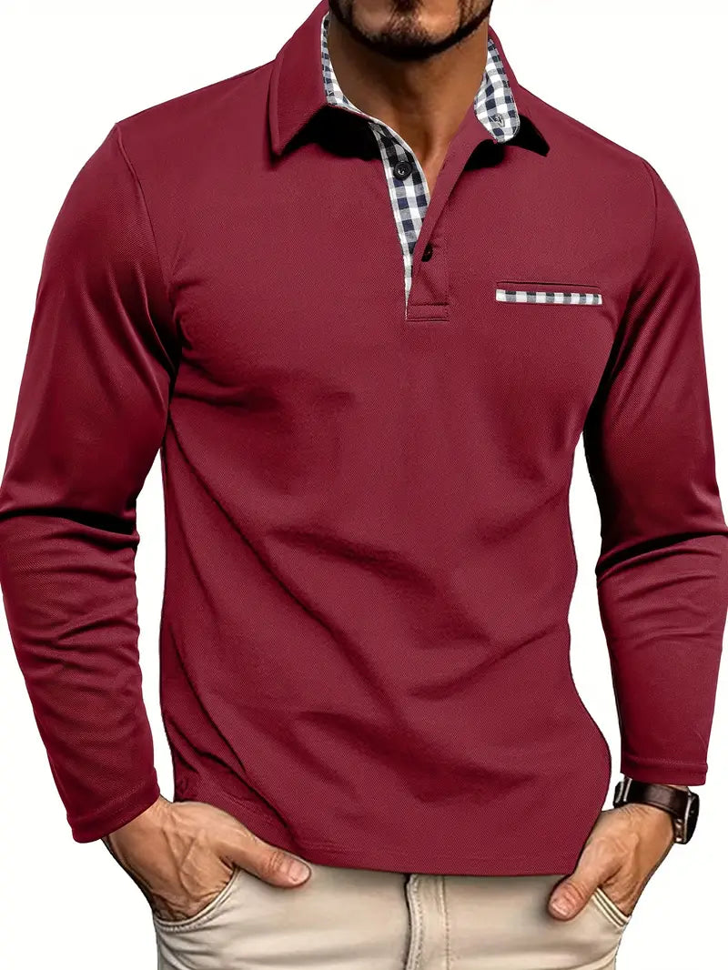 Alexander - Elegant Long Sleeve Polo for Men