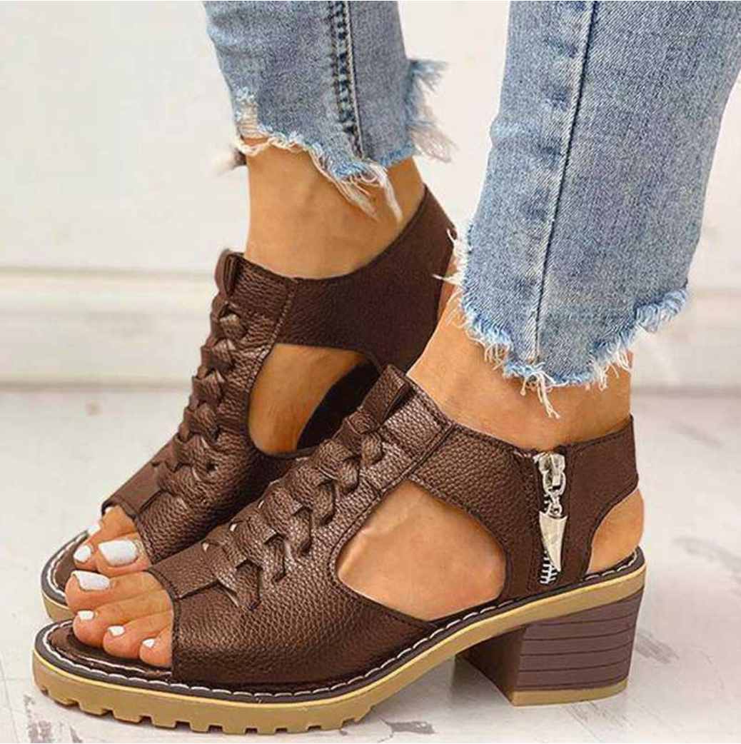 Gwenora - Women's orthopedic block-heel sandals
