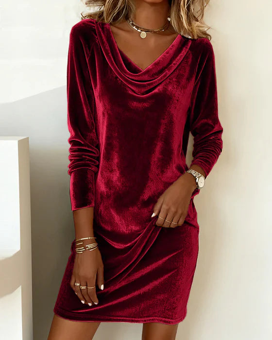 Rhosellea - Velvet Dress for Women