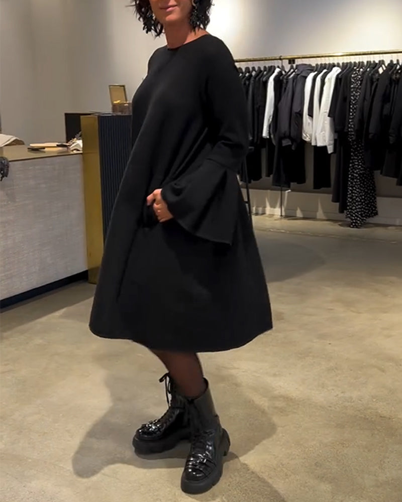 Jovalinne - Casual Flared Sleeve Dress