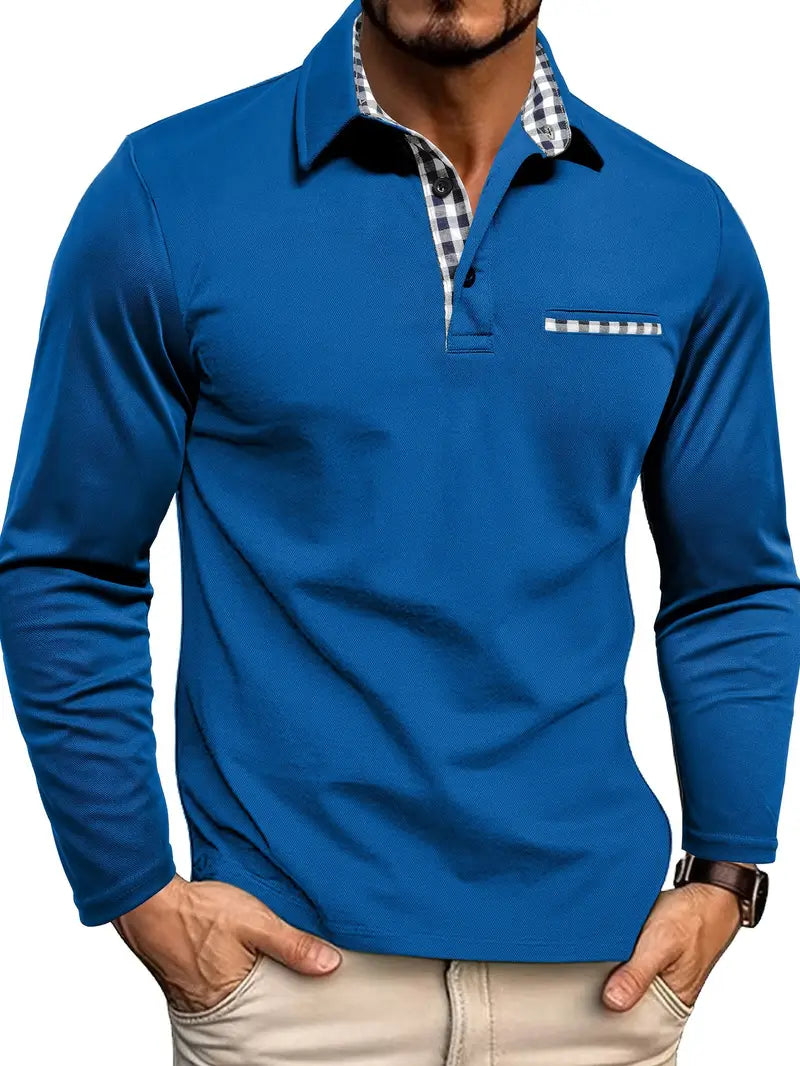 Alexander - Elegant Long Sleeve Polo for Men