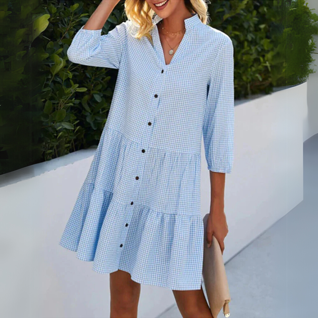 Isalina - Light, flattering plaid summer dress