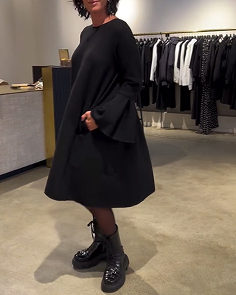 Jovalinne - Casual Flared Sleeve Dress