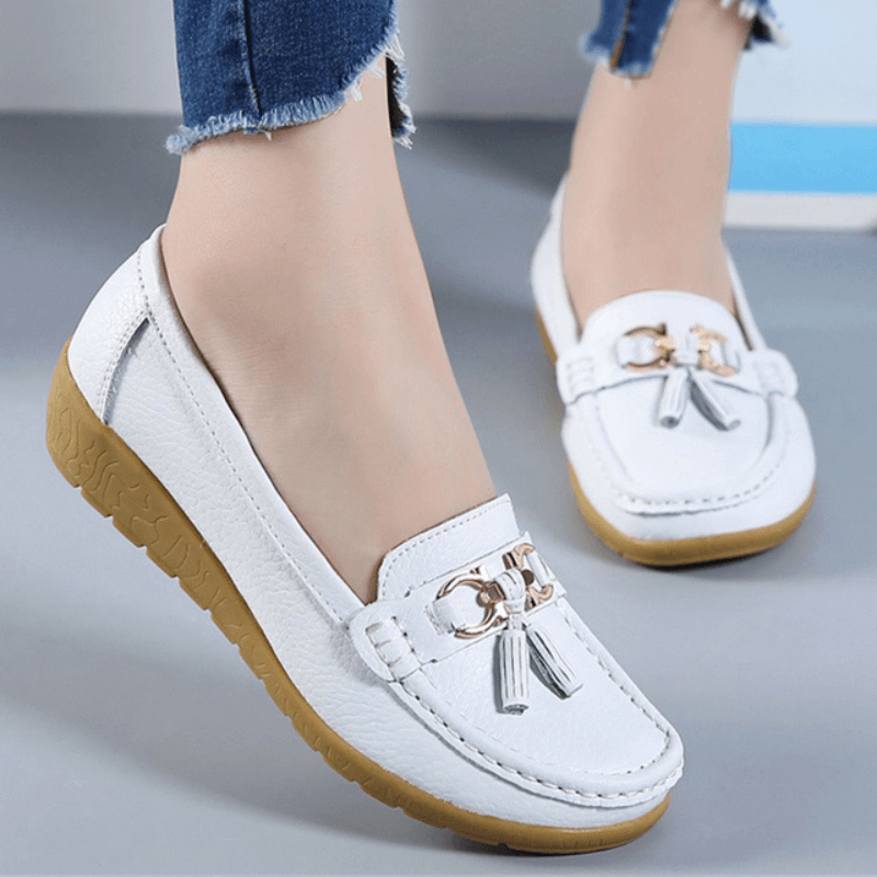 Heliora - Leather Orthopaedic Comfort Loafers - Natural Elegance in Every Step