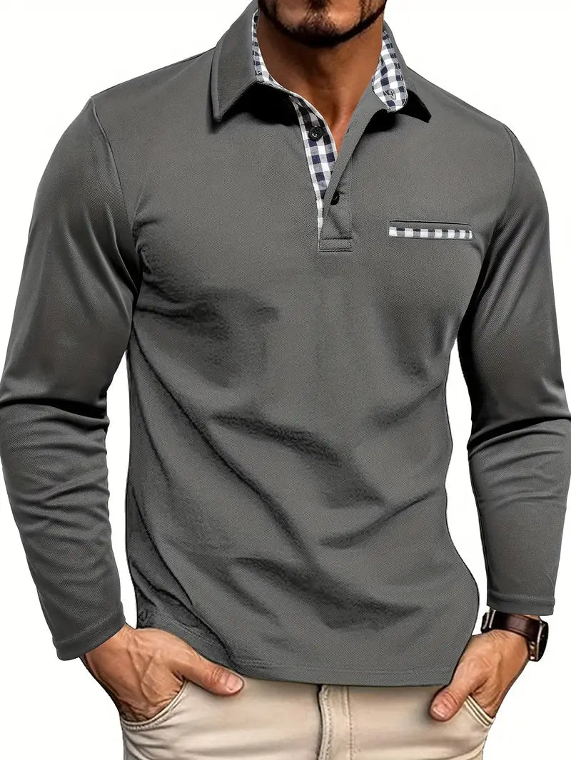 Alexander - Elegant Long Sleeve Polo for Men