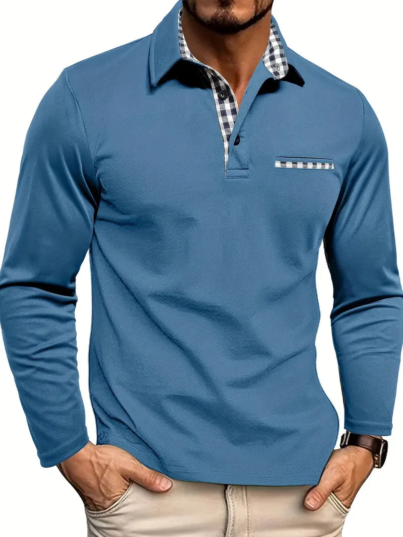 Alexander - Elegant Long Sleeve Polo for Men
