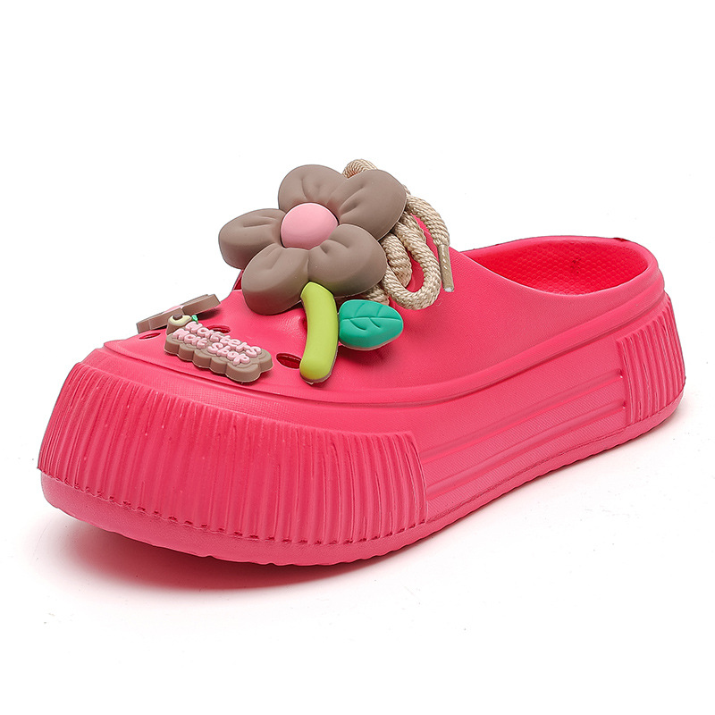 Auralie - Breathable Slippers with Floral Decoration