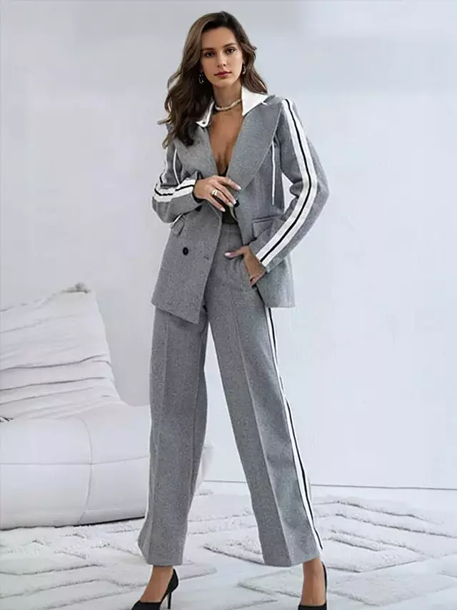 Gwenalyn - Hooded Blazer Jacket in Sporty Patchwork