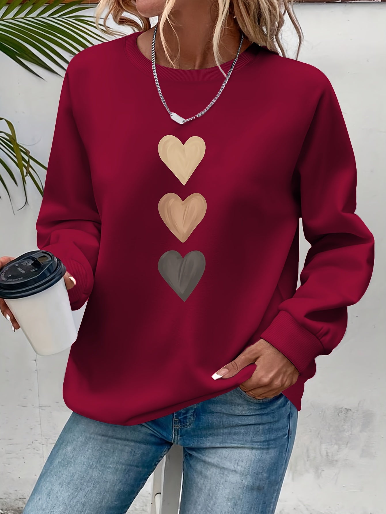 Belviera - Soft Sweater with Heart Pattern