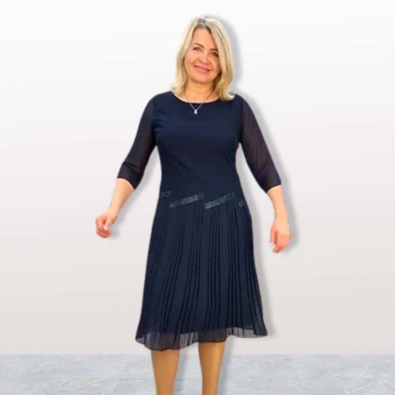 Oralissea - Chic Midi Dress with Round Neck