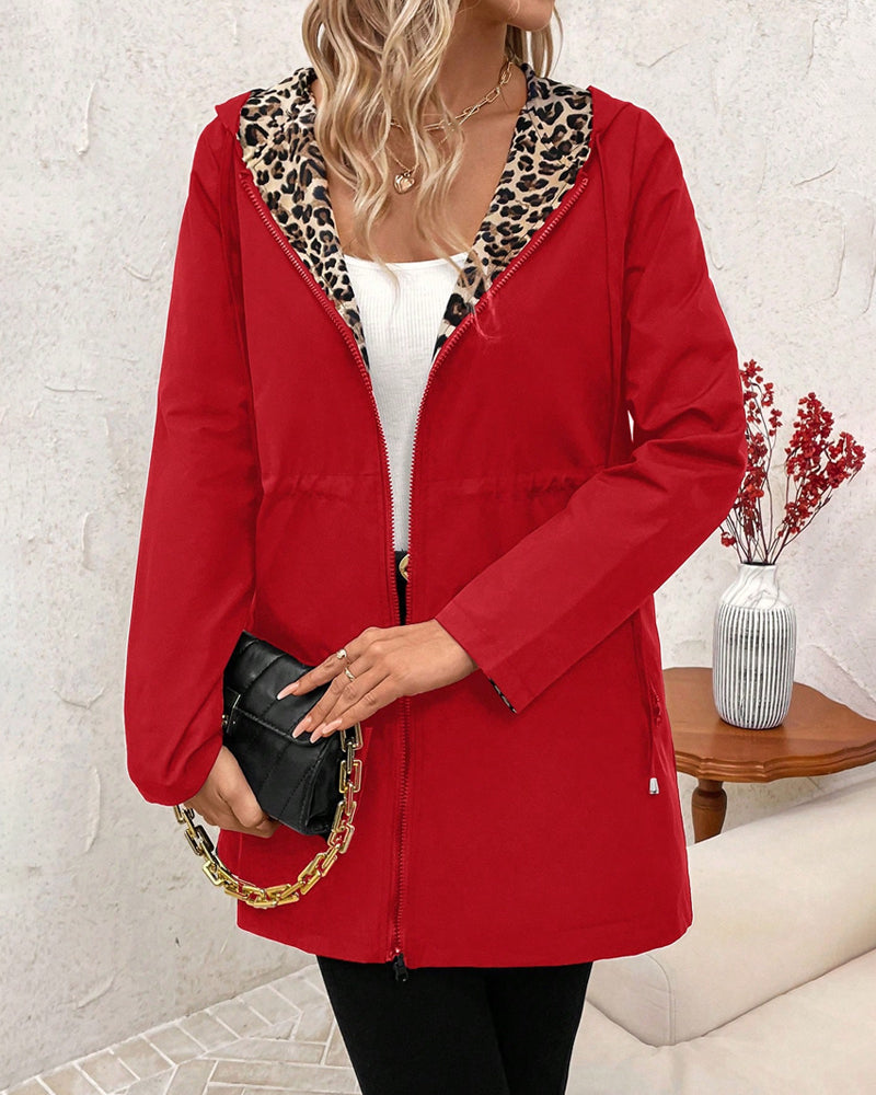 Fioraine - Elegant Leopard Print Coat for Women