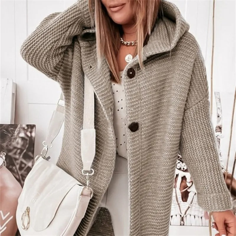 Araminta - Elegant Hooded Cashmere Knitwear Cardigan Sweater for Women | Ideal for Everyday Wear