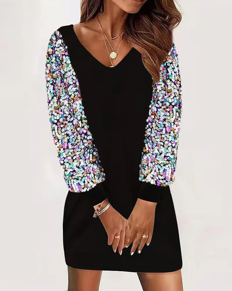 Doravine - Artistic V-Neck Dress – Casual Elegance with a Modern Touch