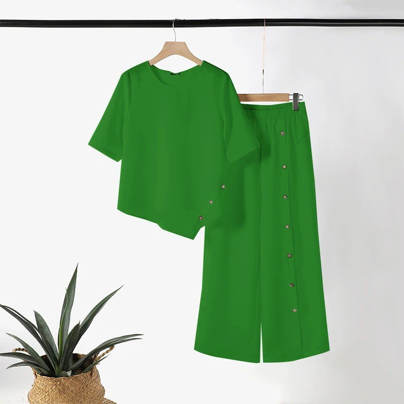 Amelina™ - Coordinating Set with Buttons for Elegant Casual Style