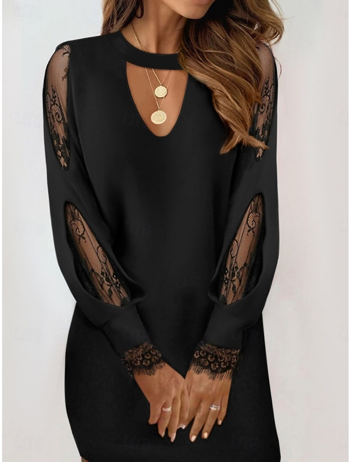 Doravine - Artistic V-Neck Dress – Casual Elegance with a Modern Touch