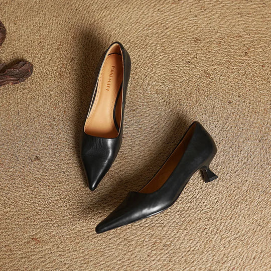 Lunessae - Genuine Leather Elegant Heeled Court Shoes