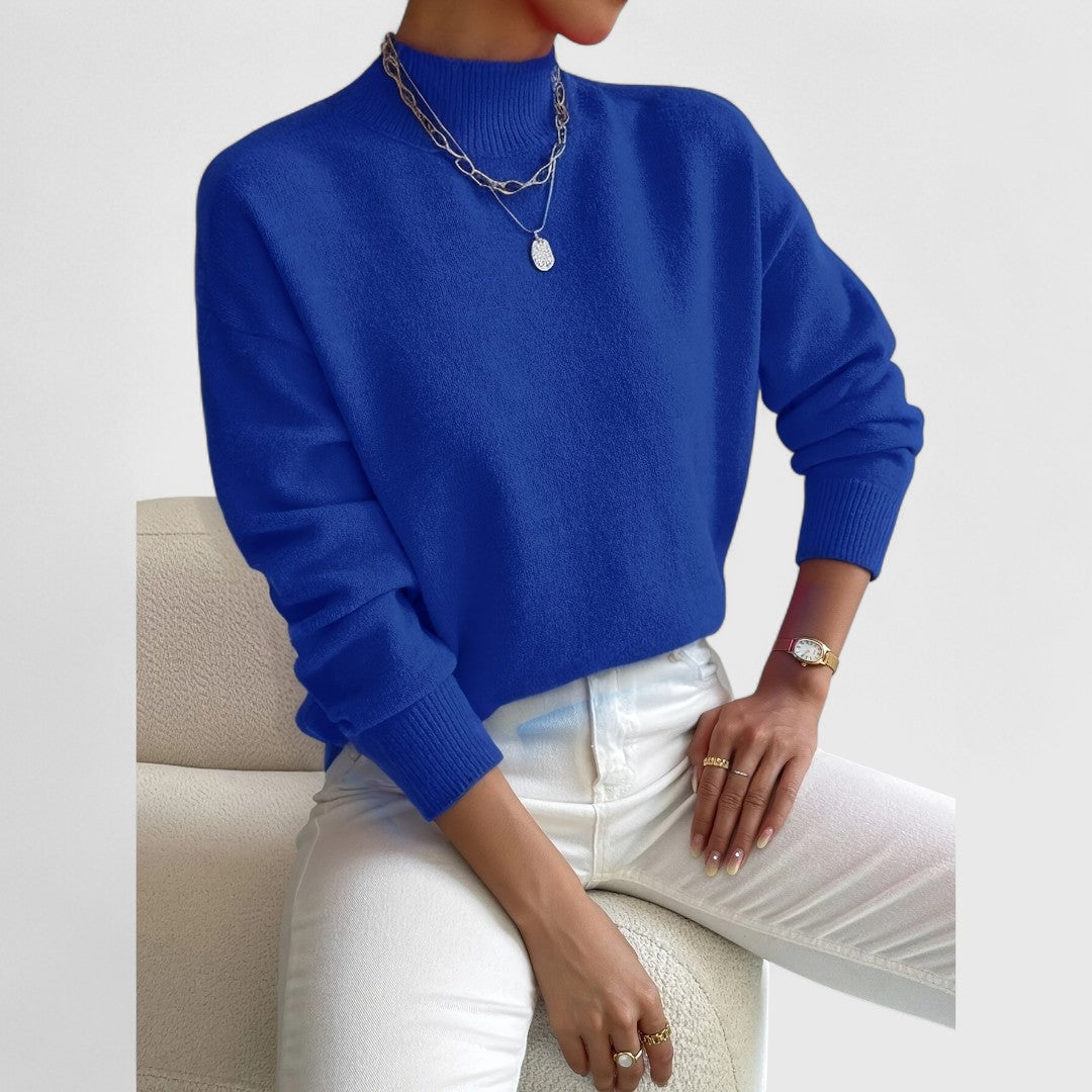 Gwenarae - Classic Polo Neck Jumper for Women