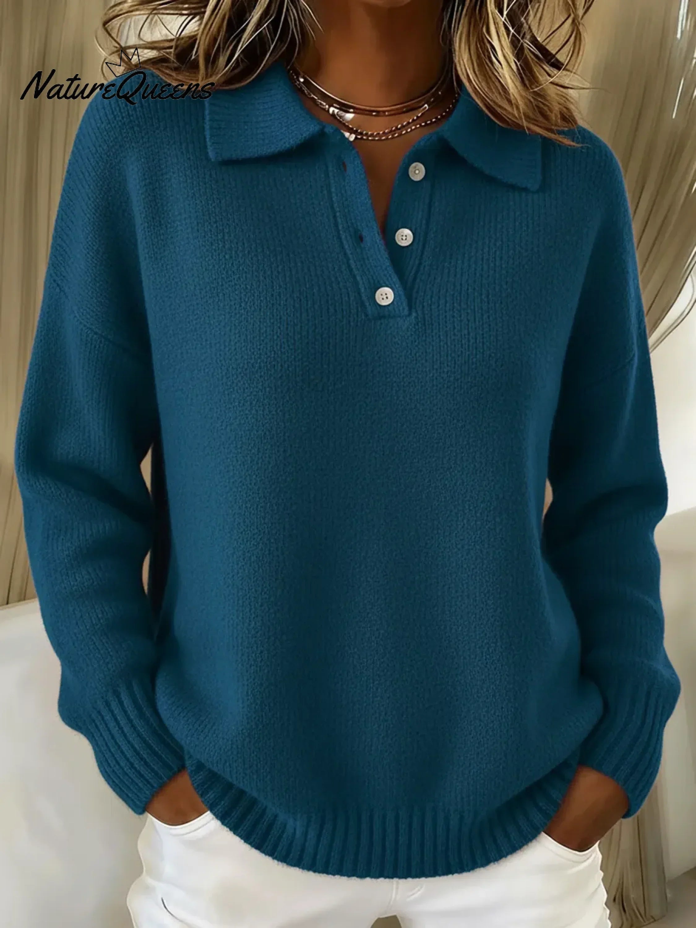 Irivana - Classic Long Sleeve Polo Neck Sweater