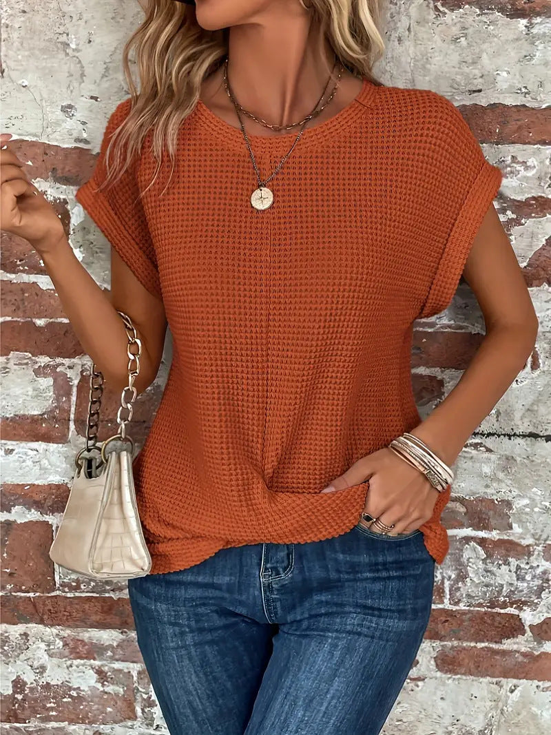 Clarissa™ - Elegant blouse with round collar