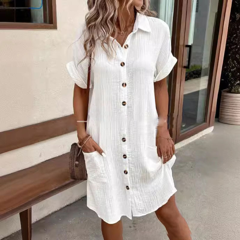 Nerina - Button-down Casual Shirt Dress