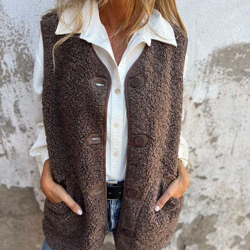 Nahla™ - Warm Button Short Vest