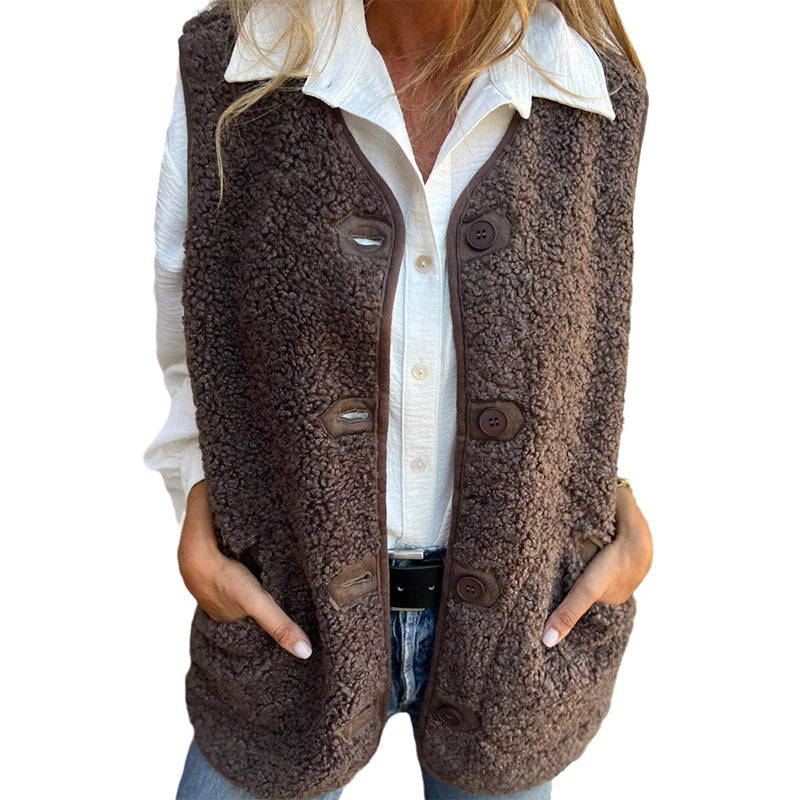 Nahla™ - Warm Button Short Vest