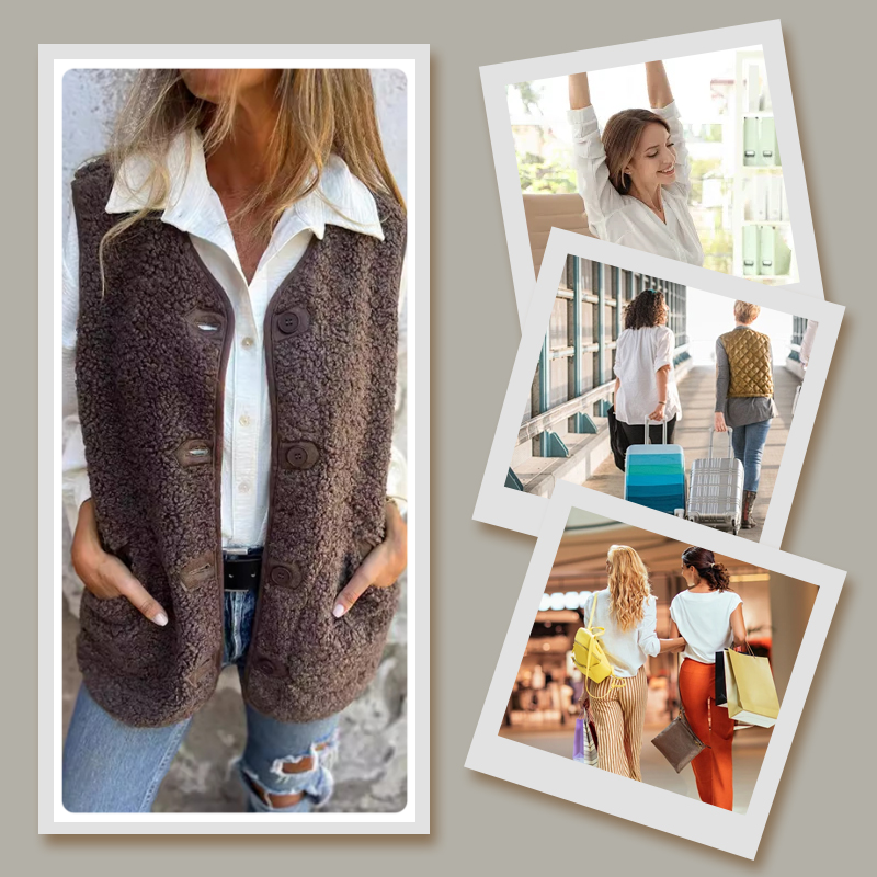 Nahla™ - Warm Button Short Vest