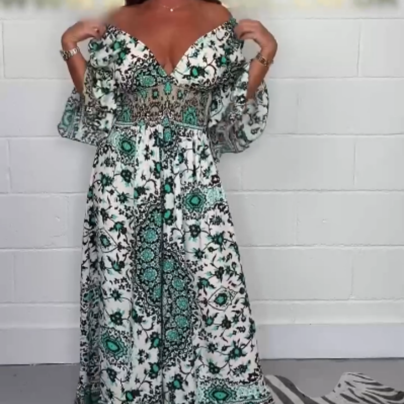 Neria™ - V-neck jumpsuit with print
