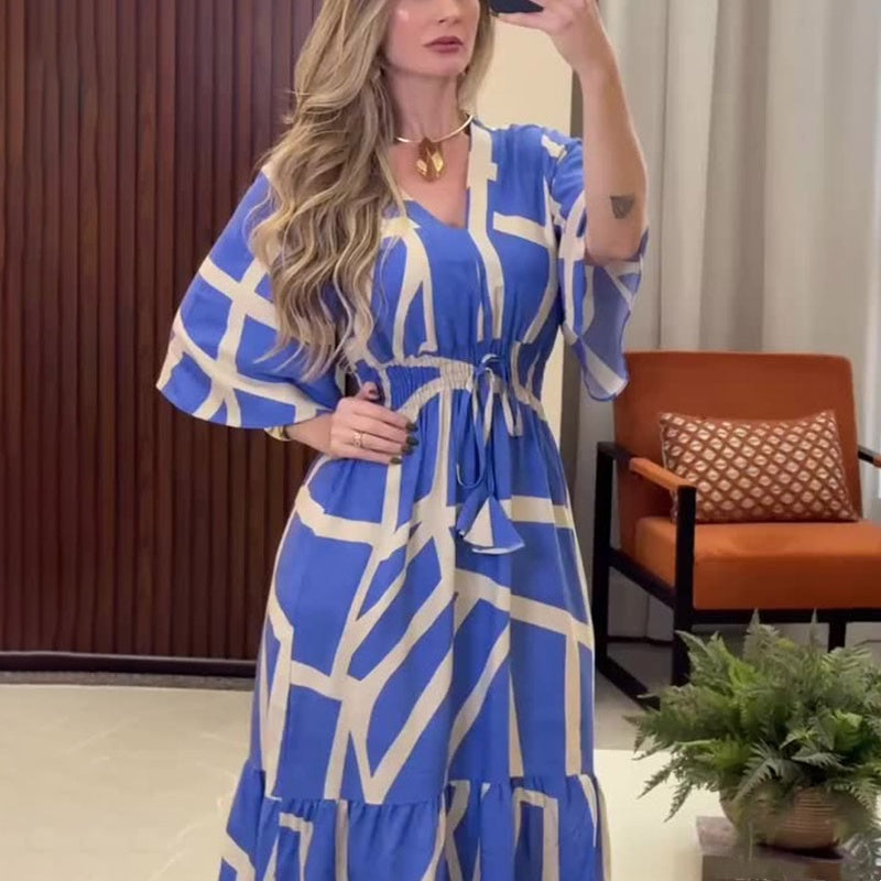 Silvia™ - Elegante getailleerde jurk met V-hals