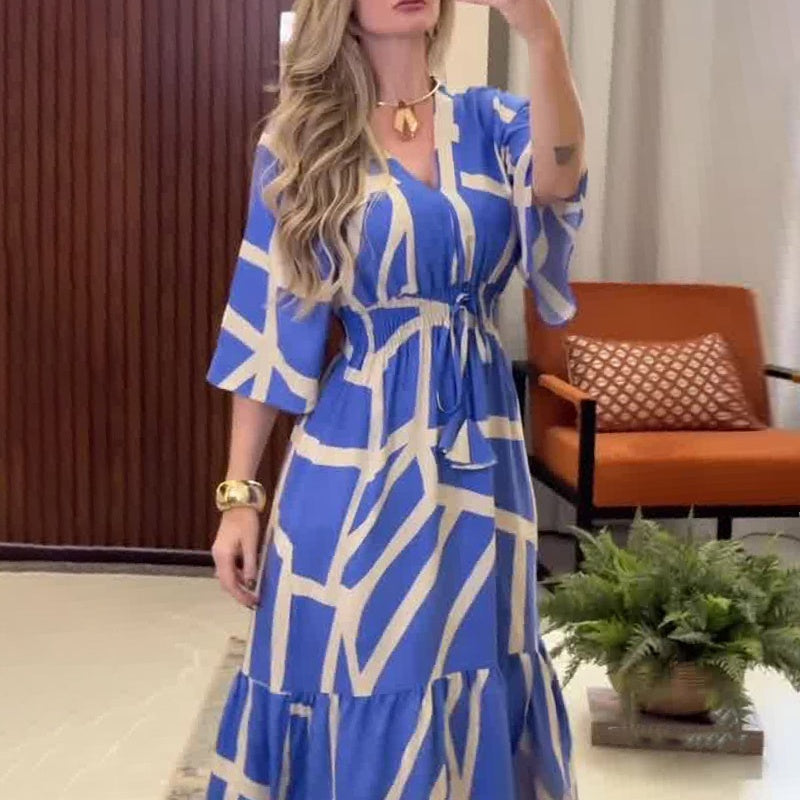 Silvia™ - Elegante getailleerde jurk met V-hals