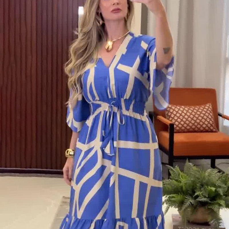 Silvia™ - Elegante getailleerde jurk met V-hals