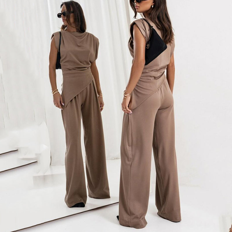 Alya - Elegant plain two-piece set for women