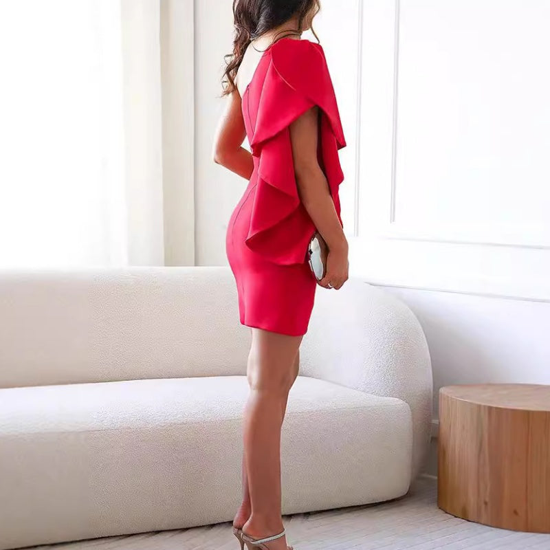 Arya - Women's Off-Shoulder Cocktail Dress with Flutter Sleeves