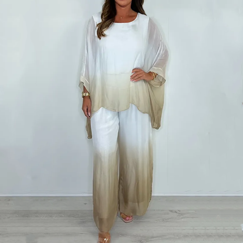 Kyra - Dip Dye Set with Fluid Top and Wide Leg Pants
