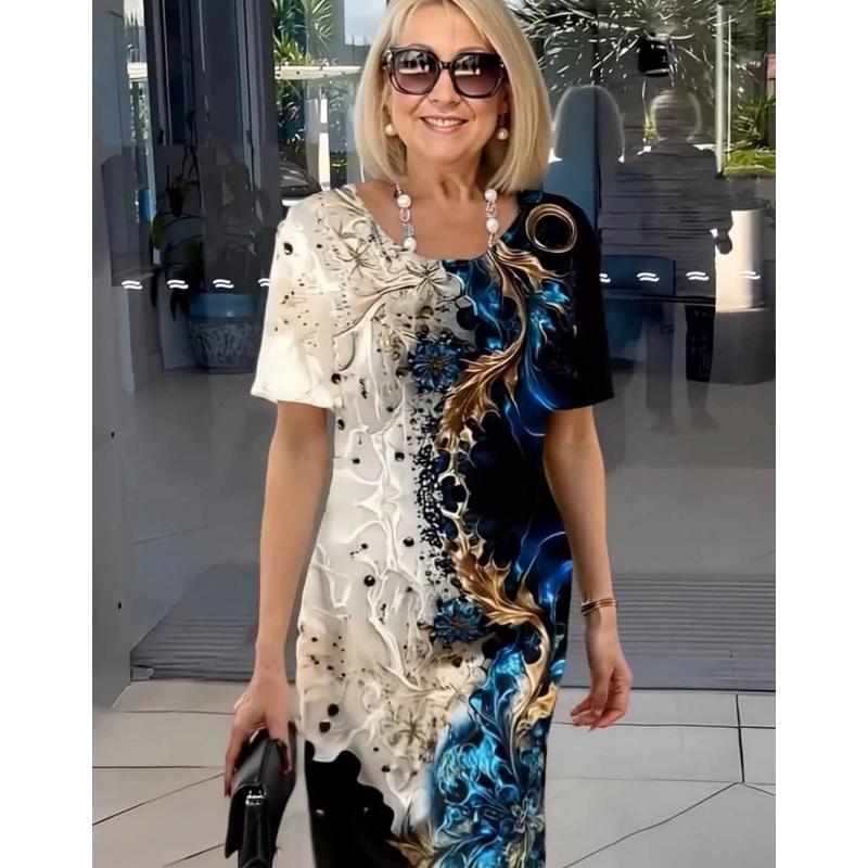 Selene - Women's casual summer dress with 3D floral pattern