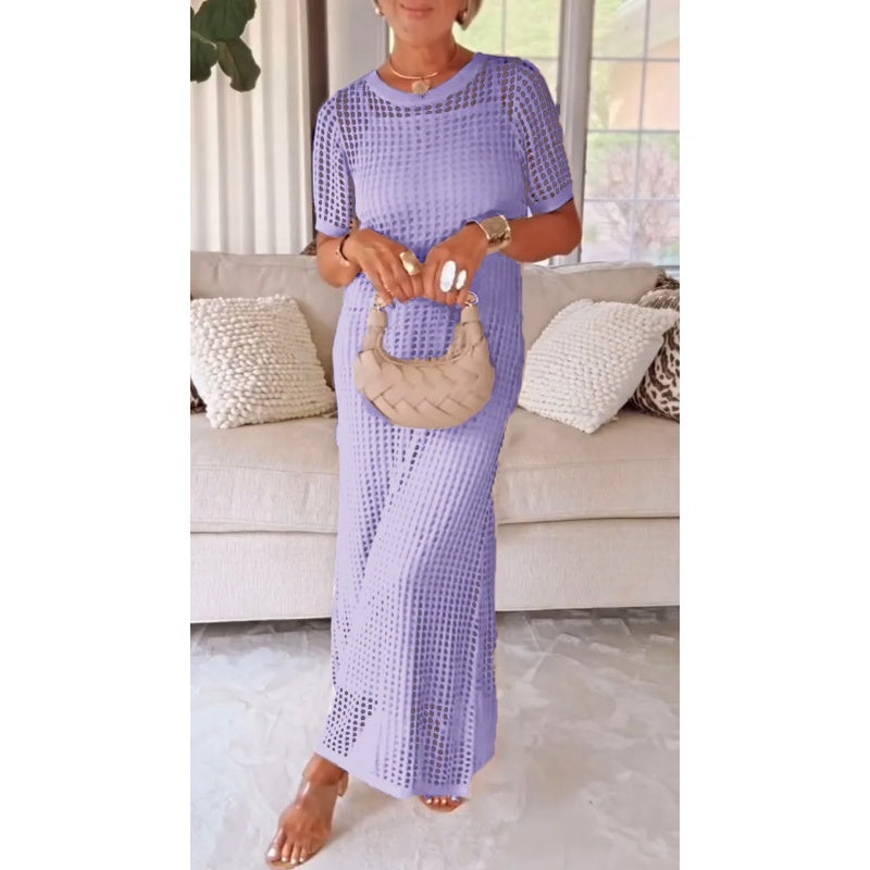 Lysette - Women's casual hollow maxi dress two-piece set.