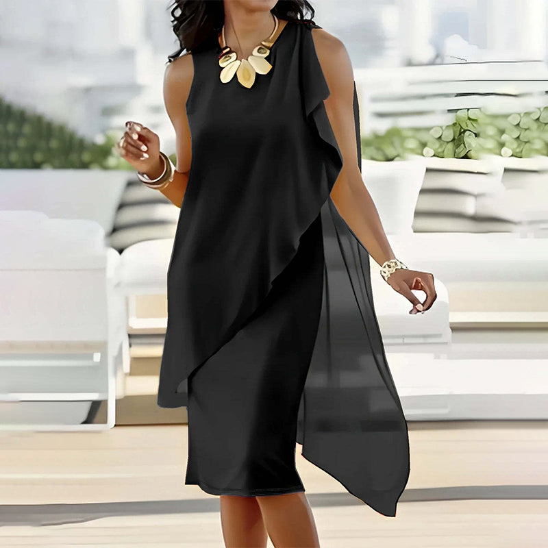 Sorayae - Asymmetrical Sleeveless Knit Dress