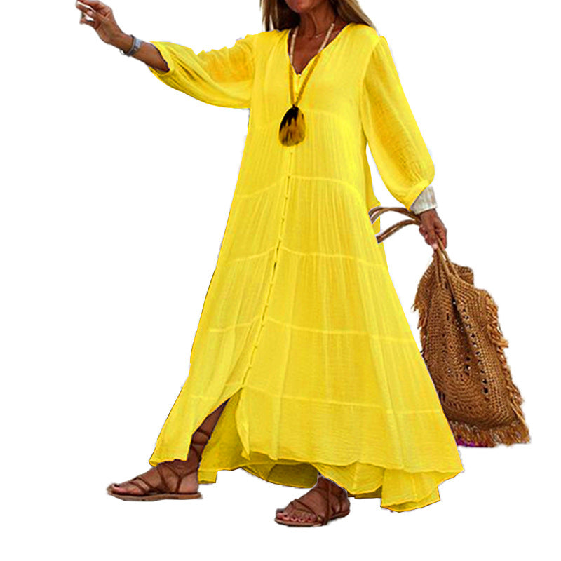 Lunariah - V-neck maxi dress for women