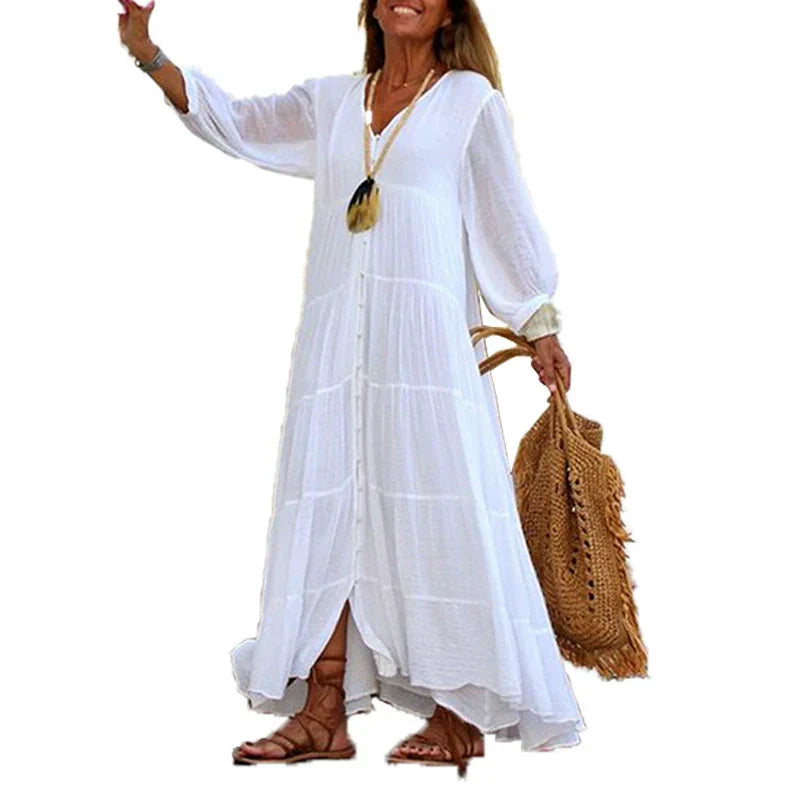 Lunariah - V-neck maxi dress for women